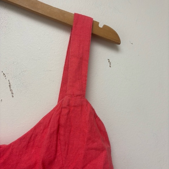 Abercrombie & Fitch Lace Up Linen Blend Crop Tank Top - Picture 3 of 9